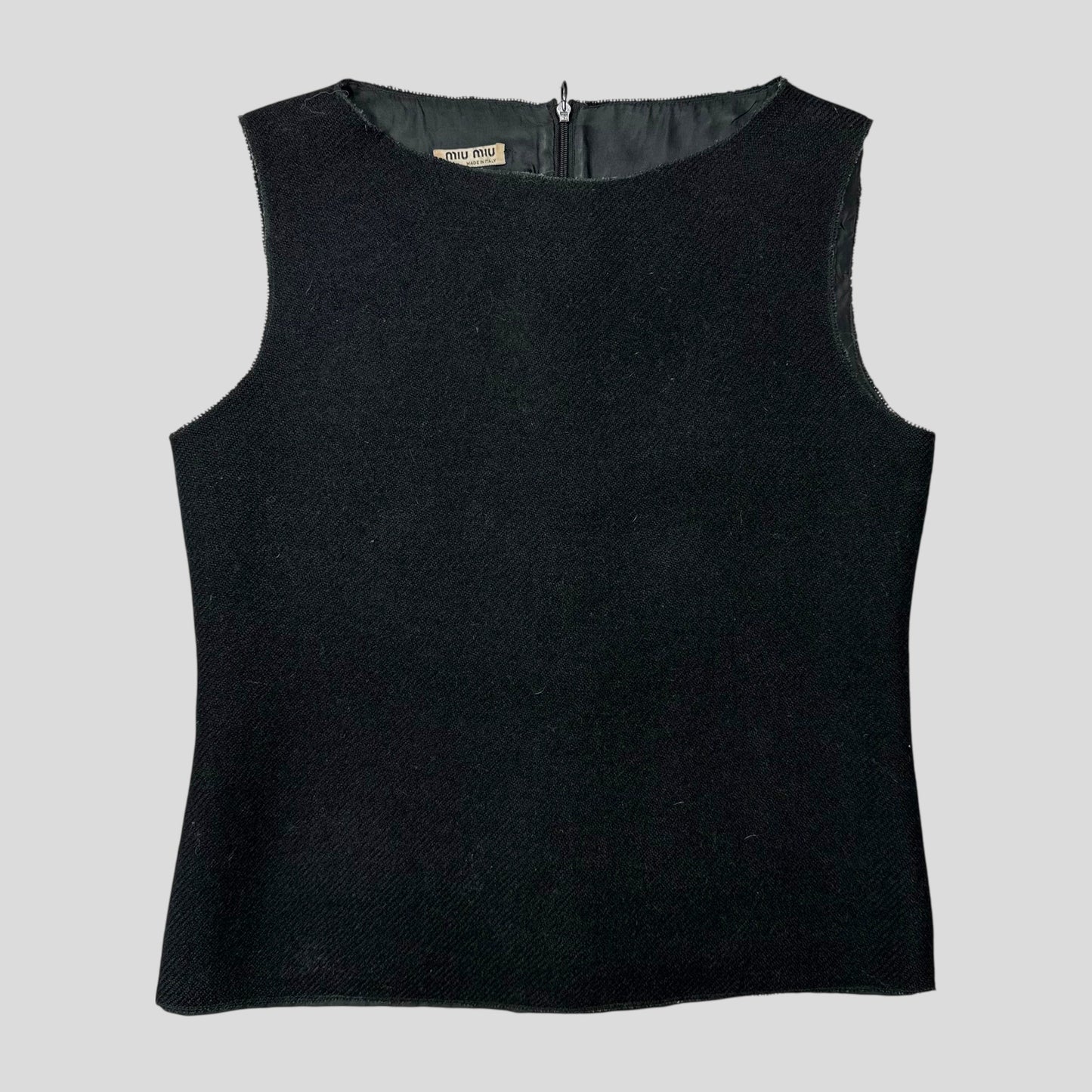 Miu Miu 00’s Mohair & Wool Corset Shape Vest Top - IT38 | Default Title, Black