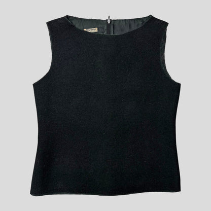 Miu Miu 00’s Mohair & Wool Corset Shape Vest Top - IT38 | Default Title, Black