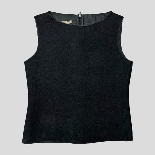Miu Miu 00’s Mohair & Wool Corset Shape Vest Top - IT38 | Default Title, Black