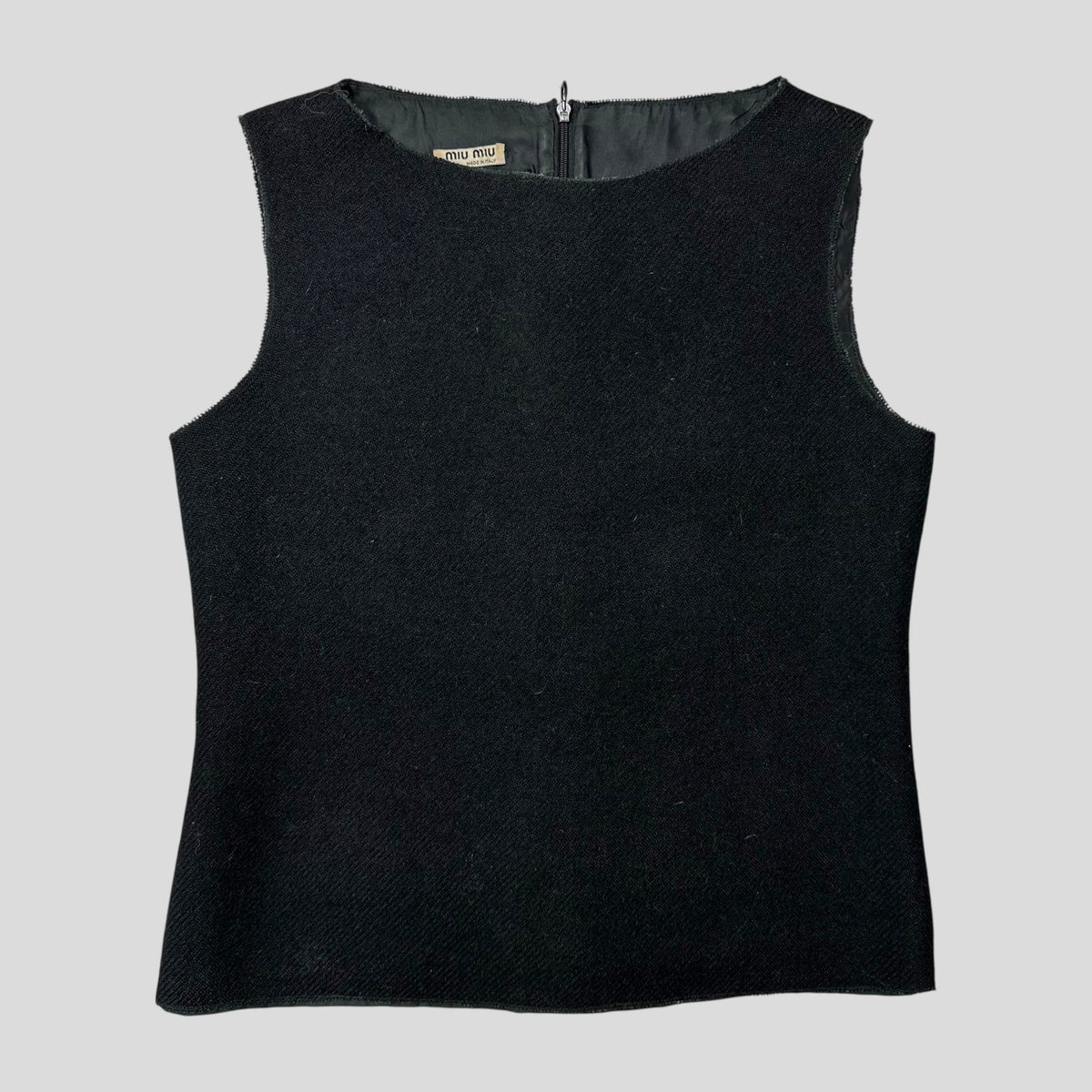 Miu Miu 00’s Mohair & Wool Corset Shape Vest Top - IT38 | O/S, Black