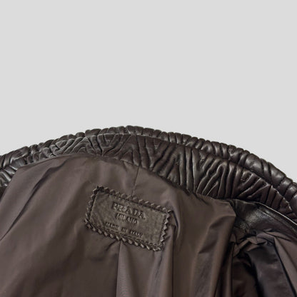 Prada Milano 2006 Runway 3D Ruched Leather Zigzag Jacket - IT48 | Default Title, Multicoloured