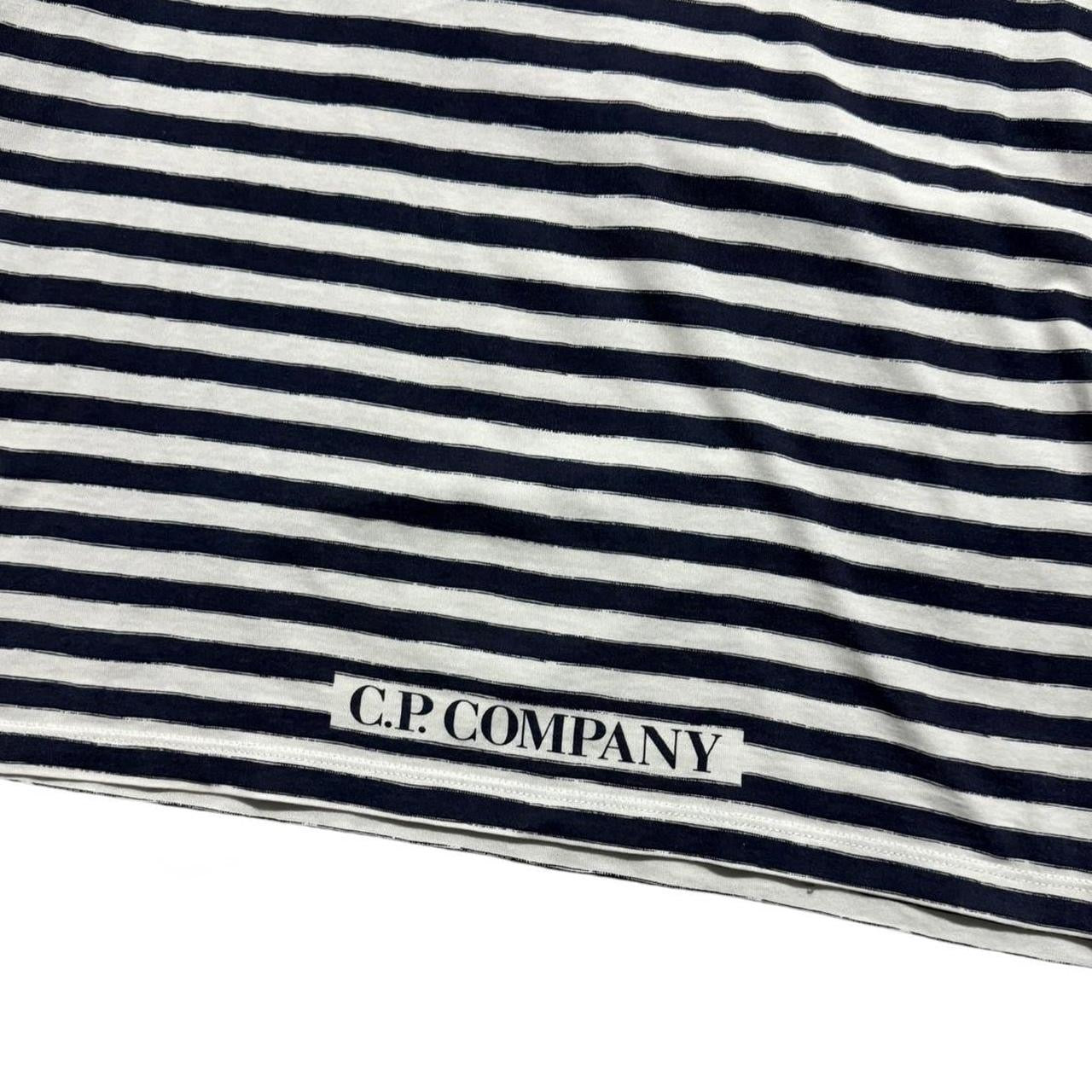 CP Company Striped Long Sleeve | Medium, Navy and White