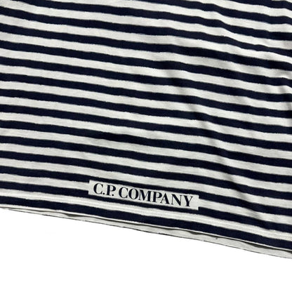 CP Company Striped Long Sleeve | Medium, Navy and White
