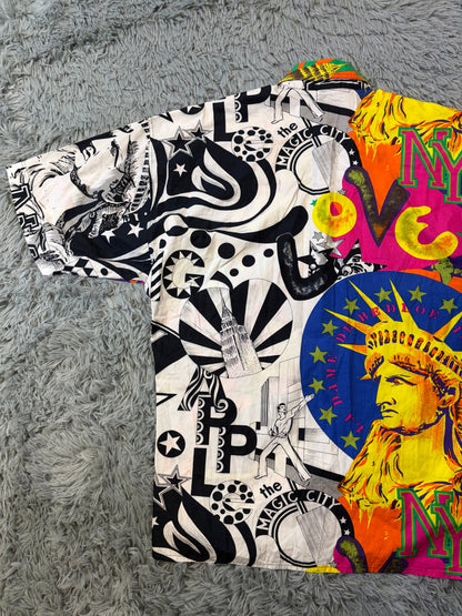 Versace VJC 90’s New York Day & Night Split Graphic Shirt - M/L | O/S, Black