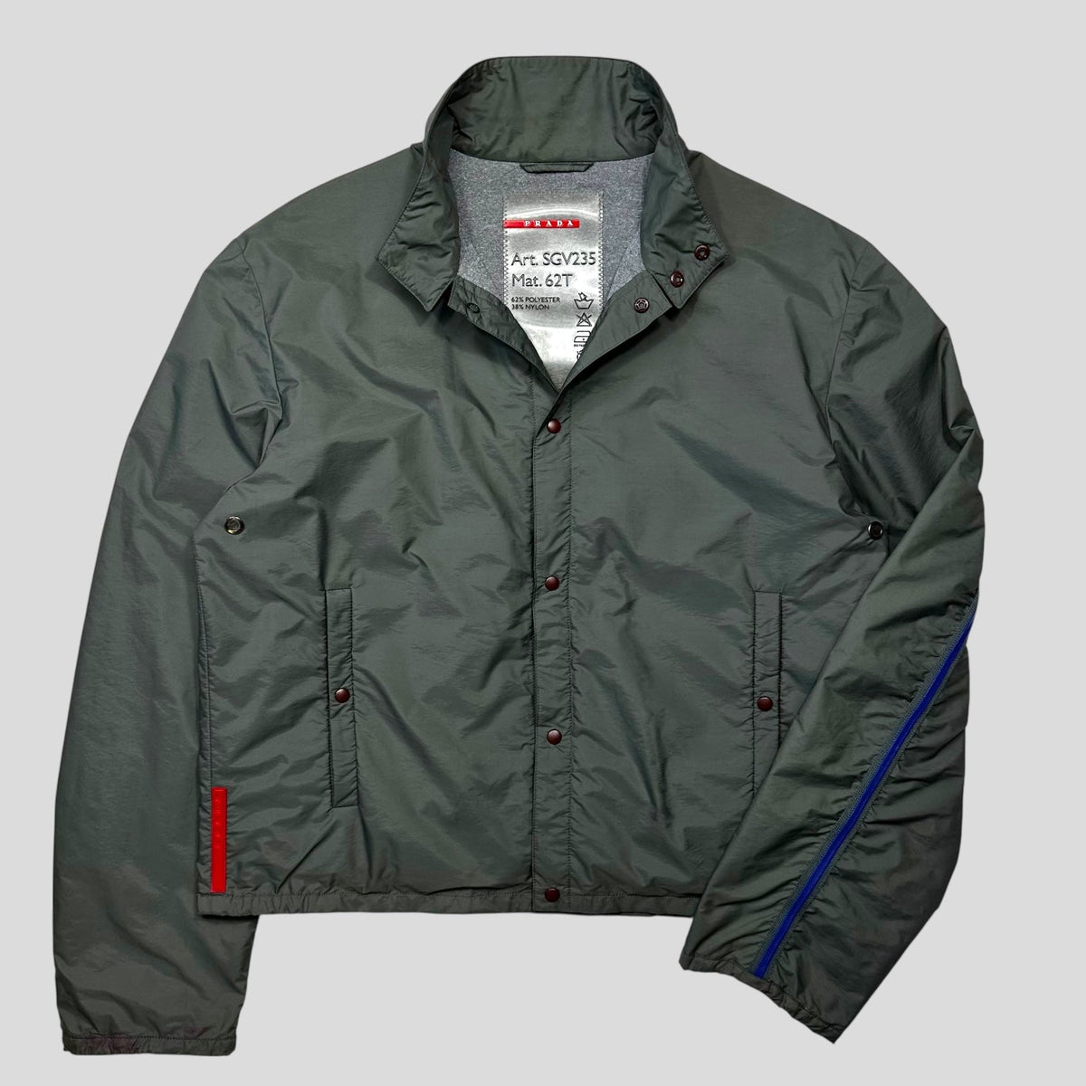 Prada Sport SS00 Gel Seam Nylon Cropped Jacket - IT50 (M) | Olive