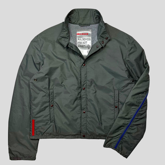Prada Sport SS00 Gel Seam Nylon Cropped Jacket - IT50 (M) | Olive