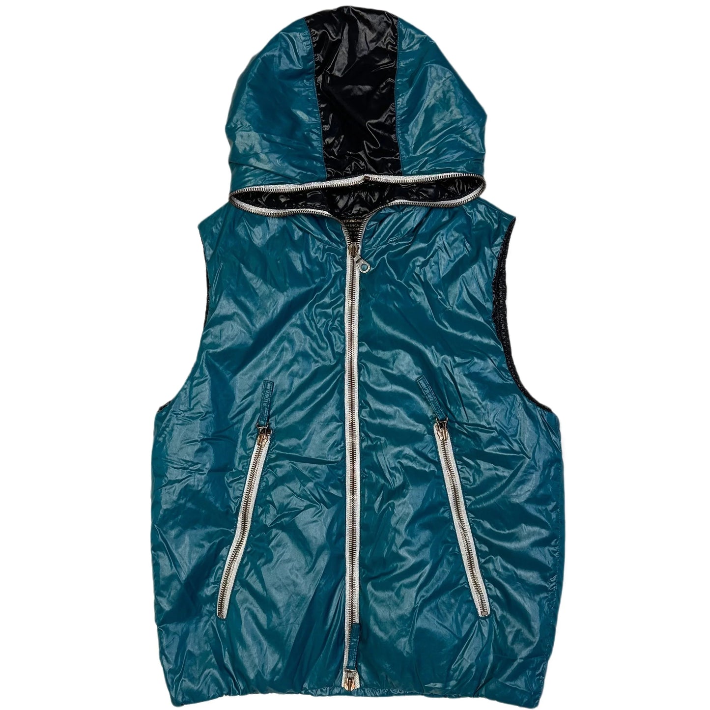 Duvetica Hooded Puffer Gilet In Blue ( S )