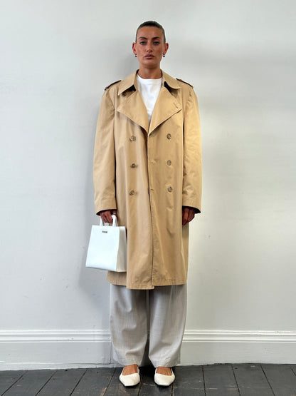 Christian Dior Paris Cotton Double Breasted Trench Coat - L