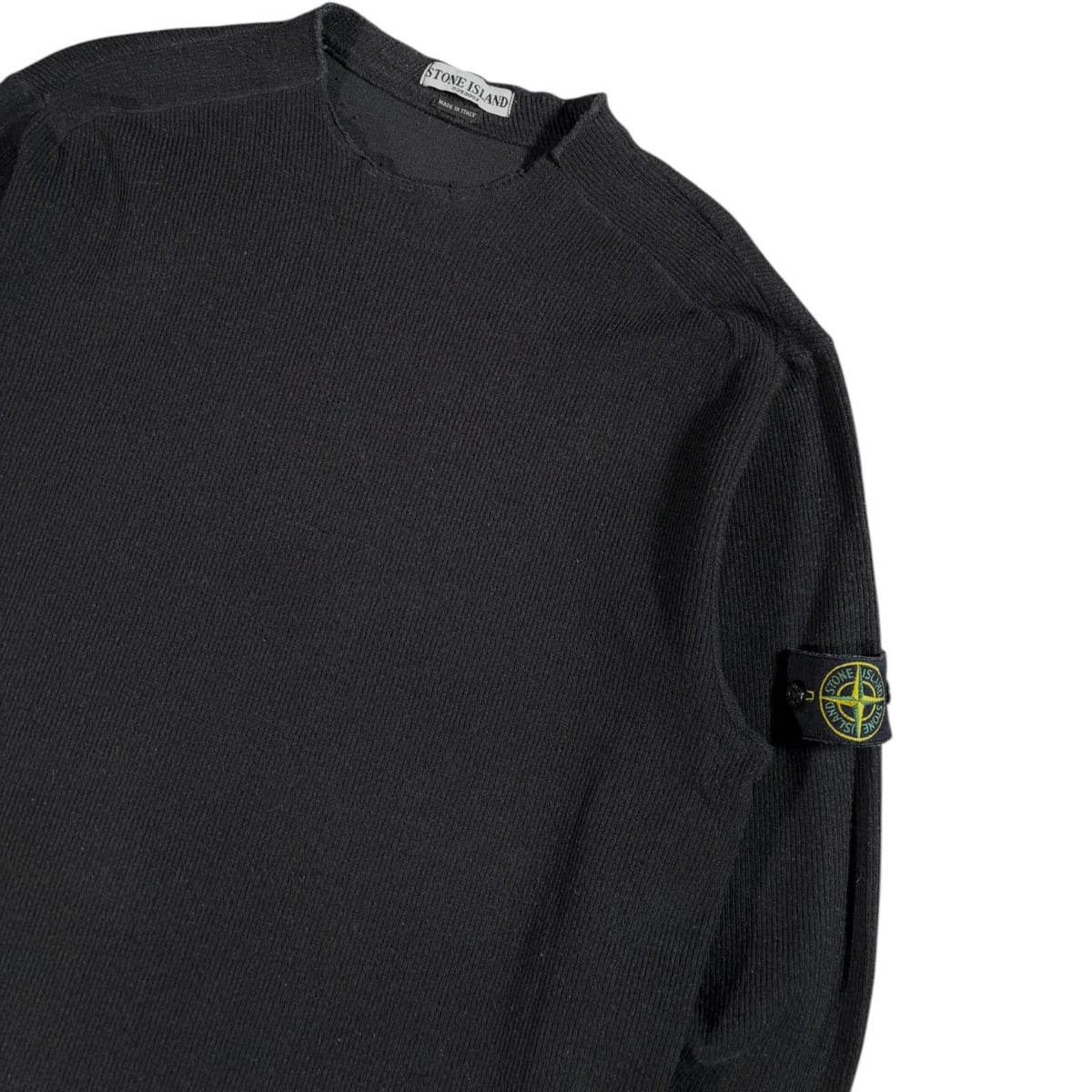 Stone Island 2005 Ribbed Knit Jumper XL | XL, Black