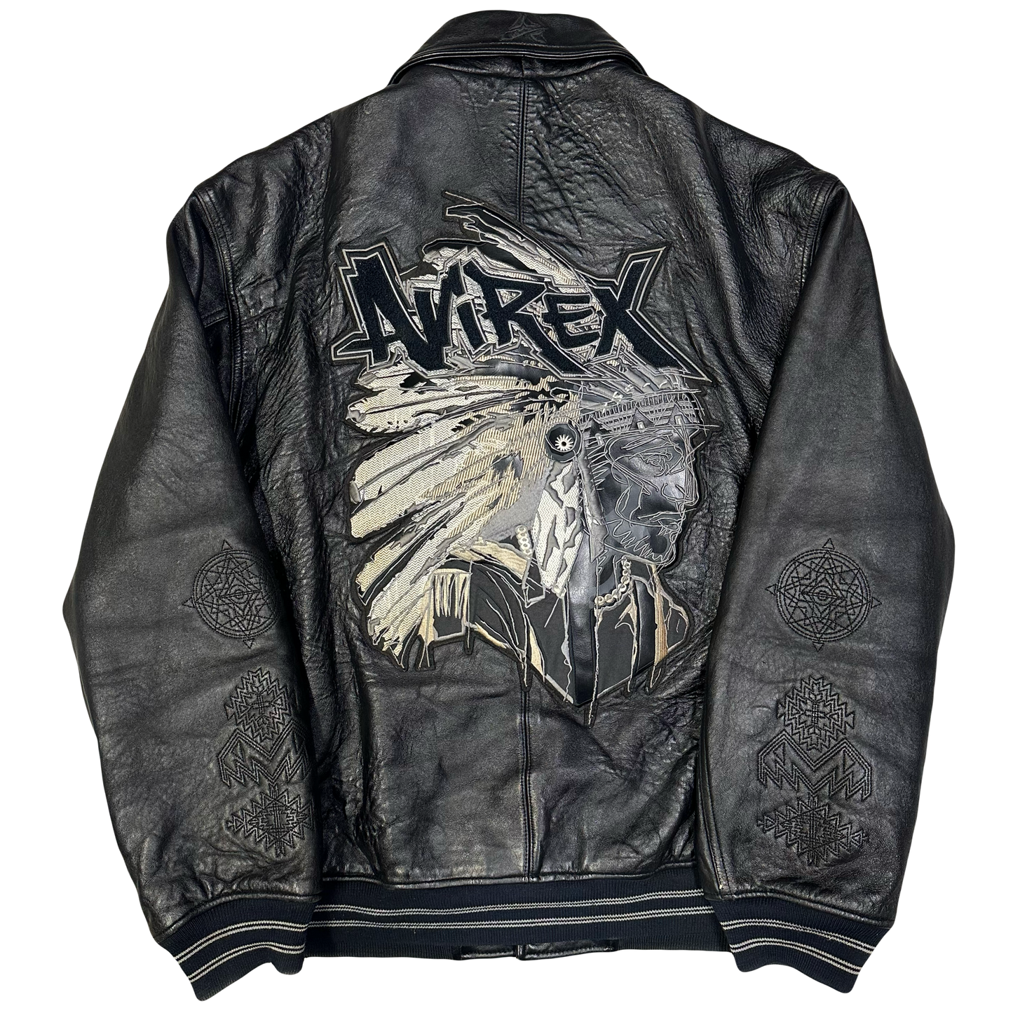 Avirex Leather Jacket In Black ( M )