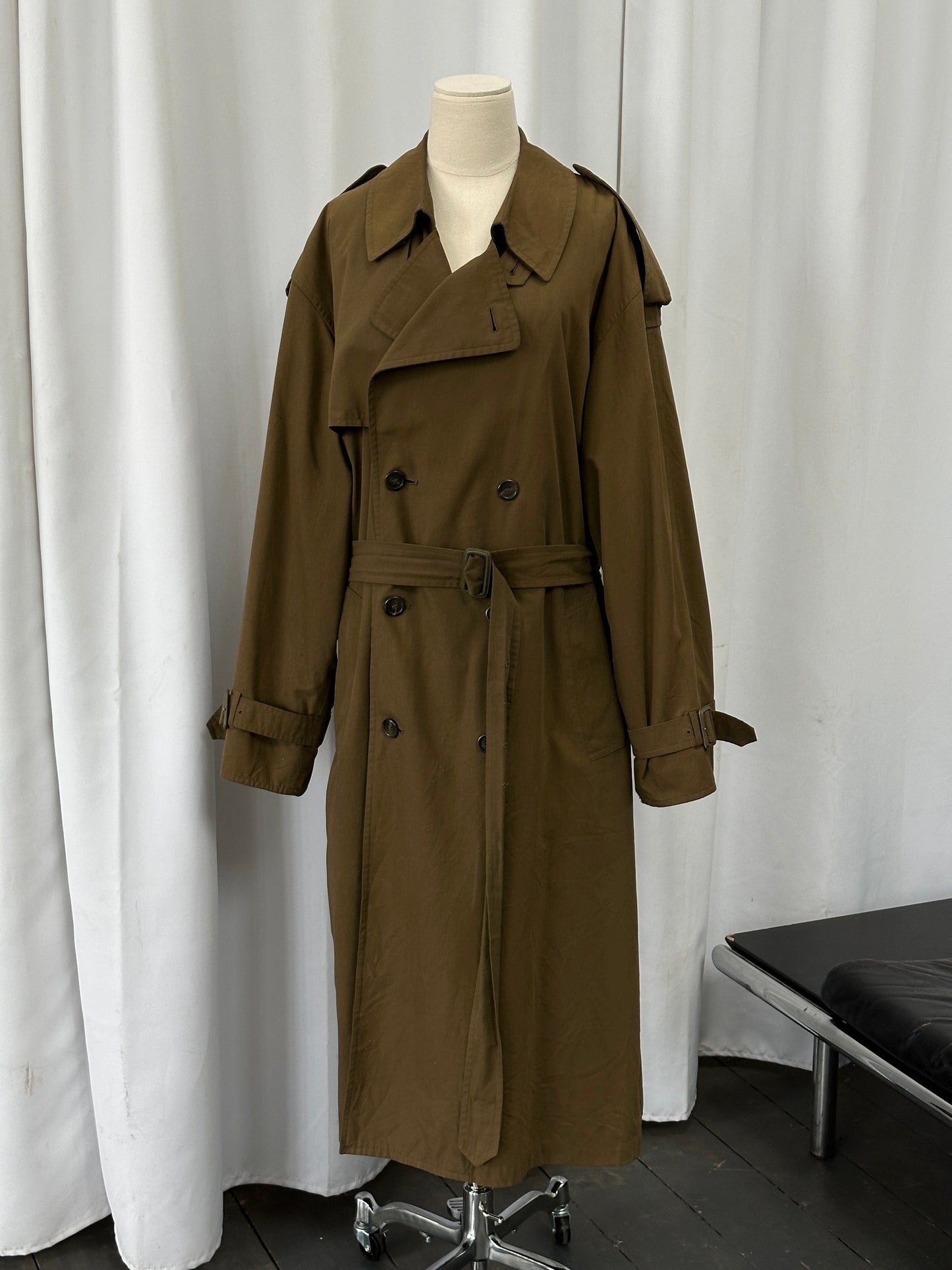 London Fog 1980s High Neck Belted Trench Coat - XXL