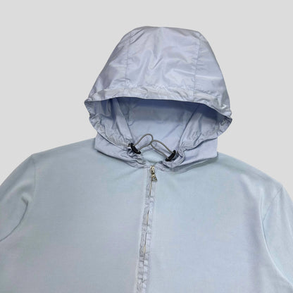 Prada Sport SS00 Baby Blue Mesh Cropped Technical Hoodie - M