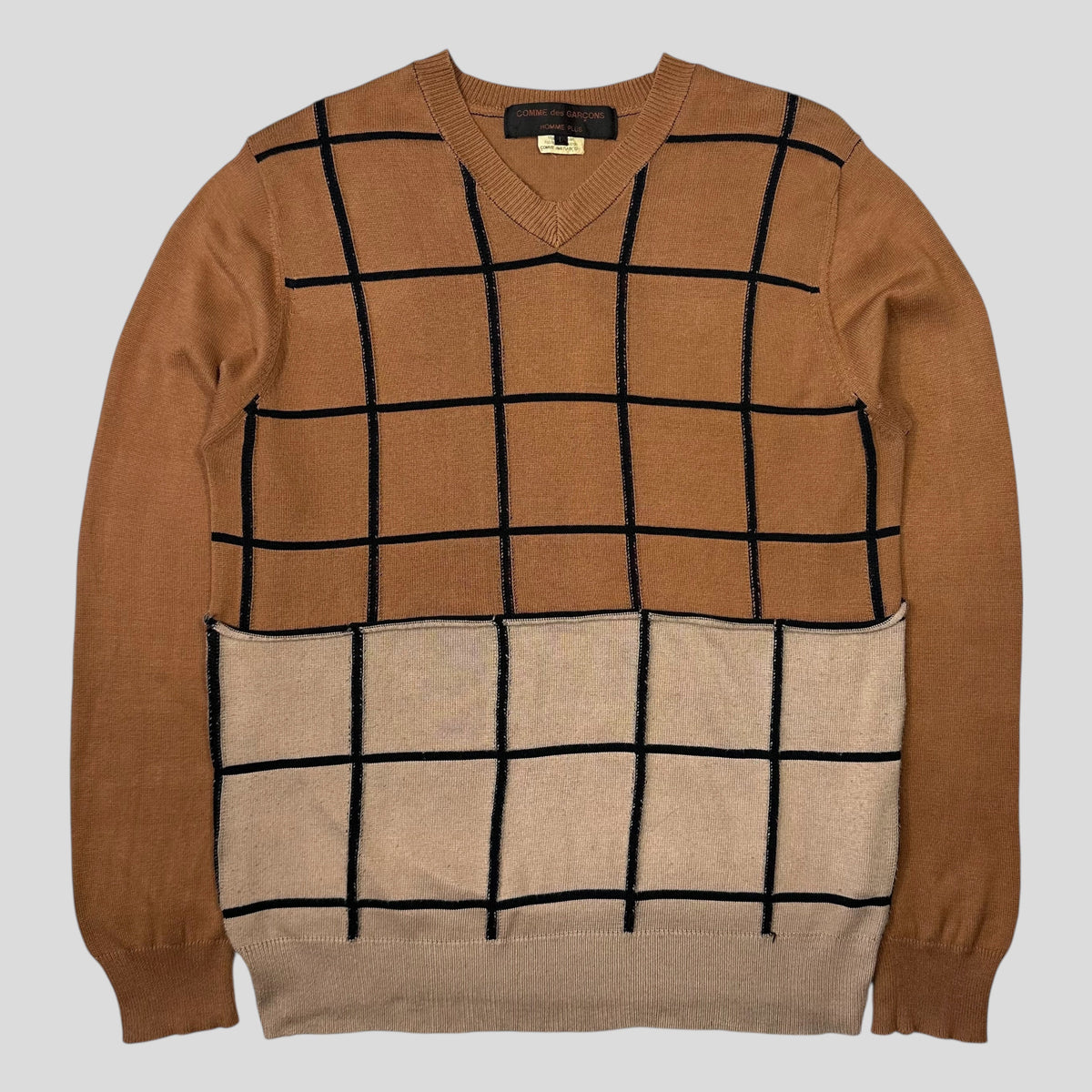 Comme Des Garçons Homme Plus 2002 Reconstructed Grid Knit - L (M) | Medium, Brown