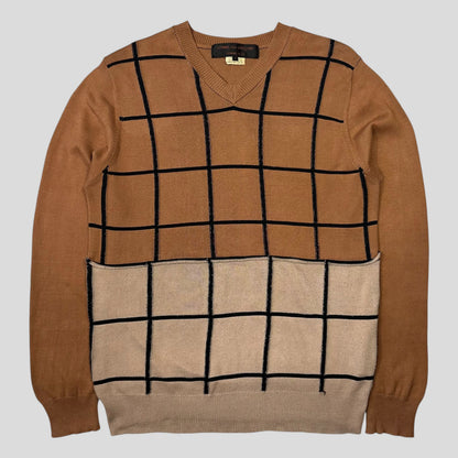 Comme Des Garçons Homme Plus 2002 Reconstructed Grid Knit - L (M) | Medium, Brown