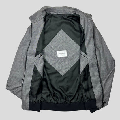 Hardy Amies AW07 Ripstop Grid Asymmetrical Harrington Jacket - M | Default Title, Grey