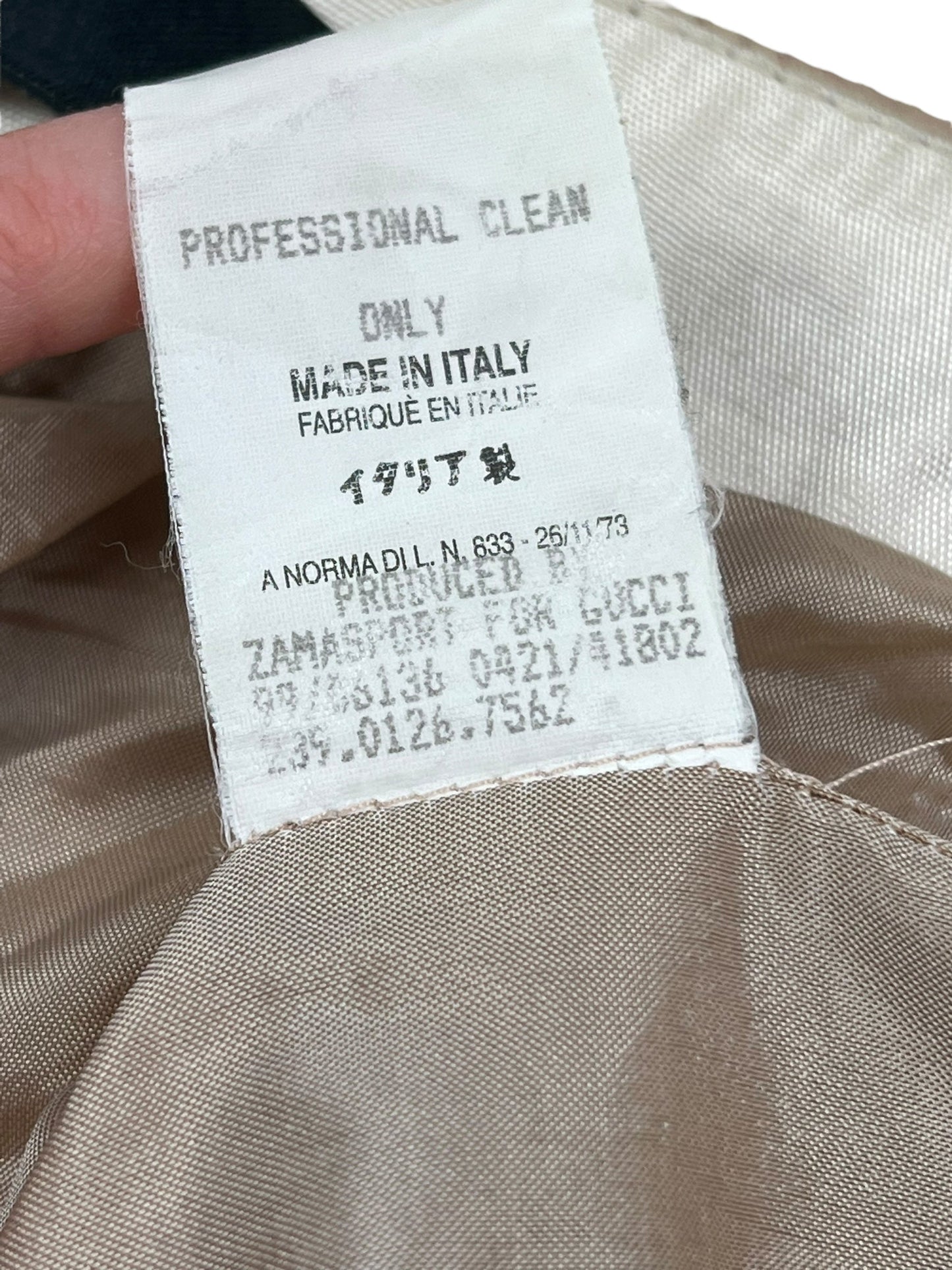 Gucci F/W 1999 leather pinstripe trousers Tom Ford era