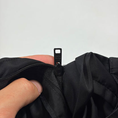 Prada Milano 2018 Black Nylon Gabardine Triangle Logo Trousers - IT40 | O/S, Black