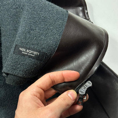 Neil Barrett AW00 PVC & Wool Leather Like Moto Jacket - L/XL | Default Title, Glossy Black