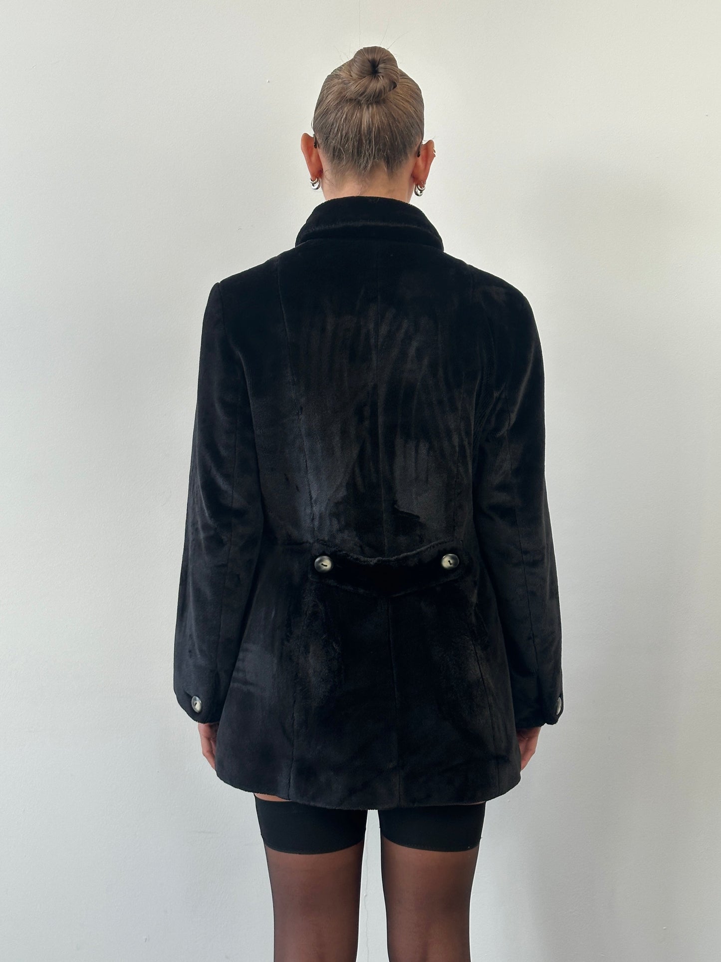 Sportmax 1990s Faux Fur Double Breasted Coat - M/L