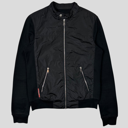 Prada Sport 2013 Minimalistic Nylon Panelled Moto Jacket - S | Default Title, Black