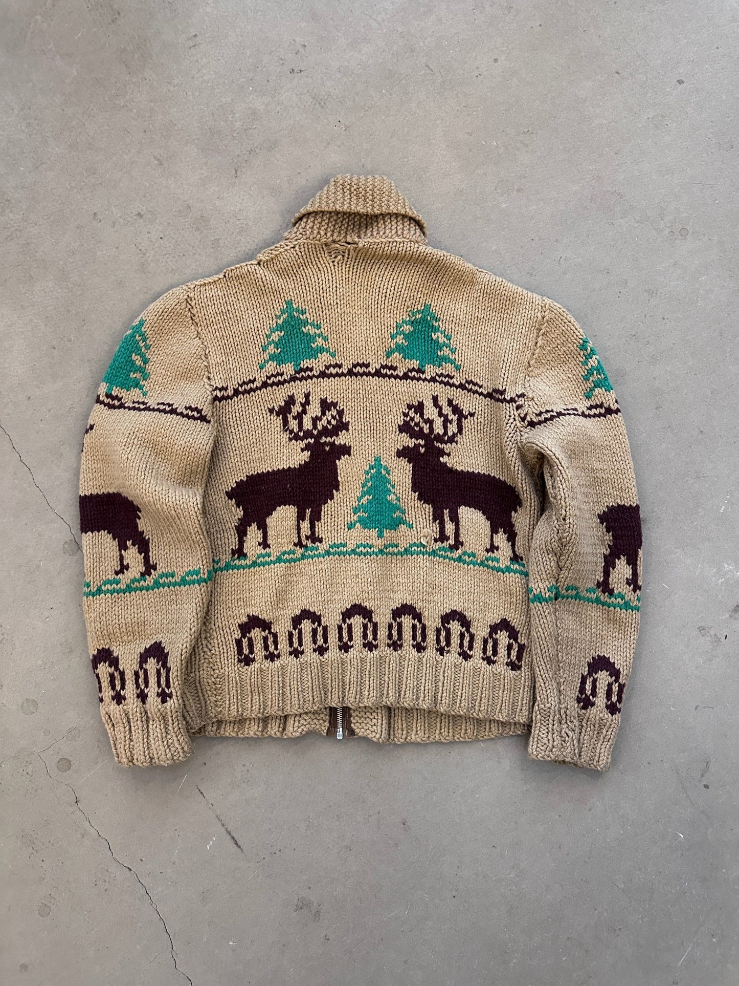1960's Cowichan Deer Sweater - M | Default Title, Red