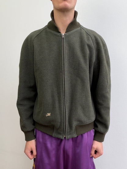Burberry 90s Wool Bomber Jacket | Medium, Red