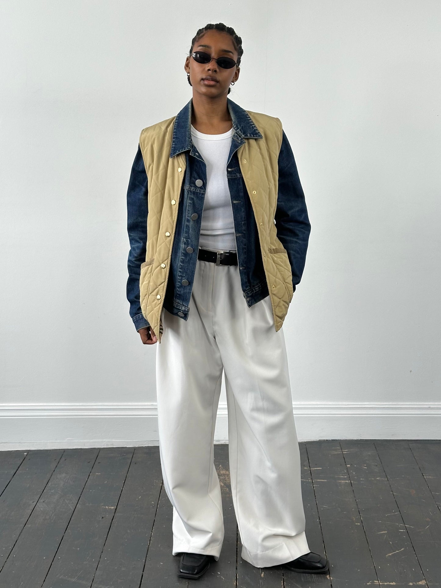 Burberry 1990s Nylon Bespoke Button Nova Check Gilet - M