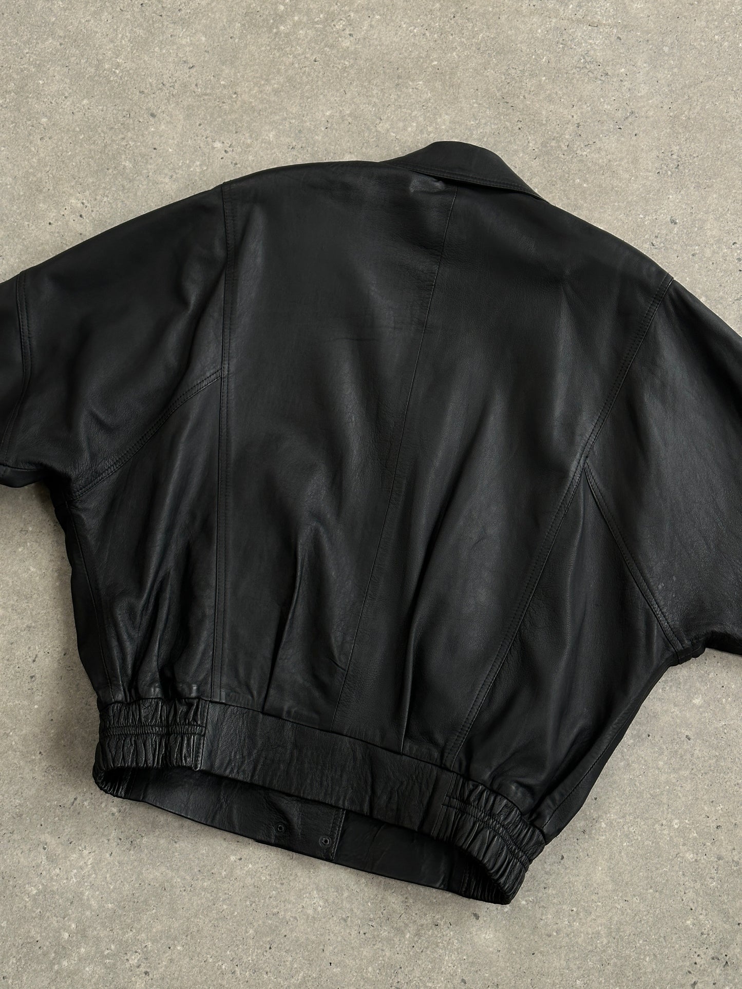 Vintage 1990s Lamb Leather Bomber Jacket - M