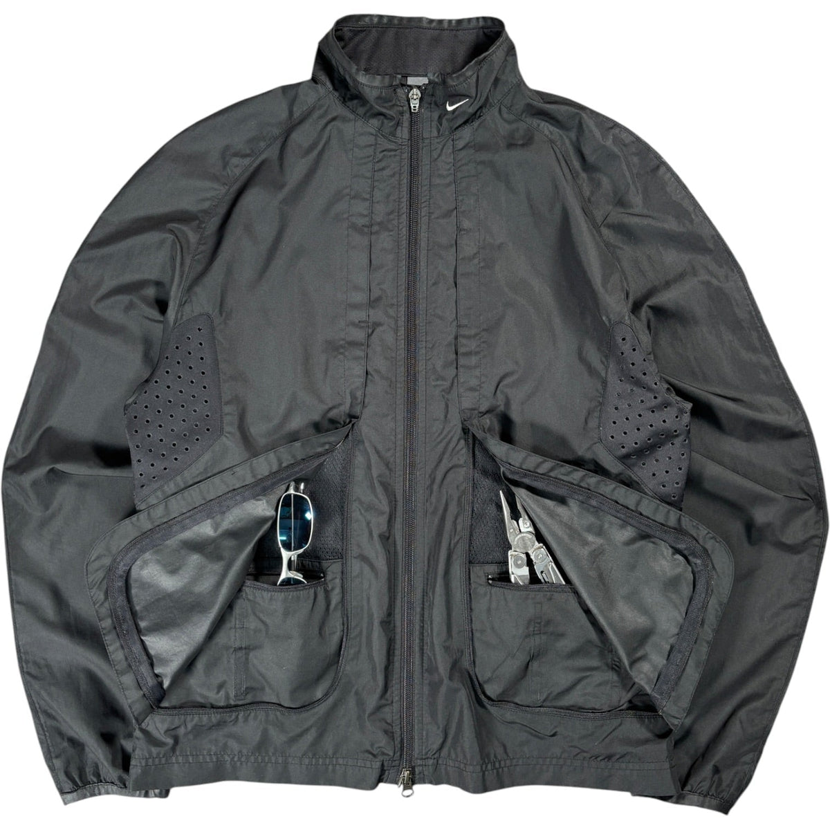 Nike 00’s Laser Cut Ventilated Stash Pocket Jacket M | Medium, Black