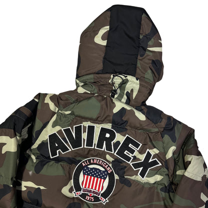 Avirex Spell Out Puffer Jacket In Camo ( M )