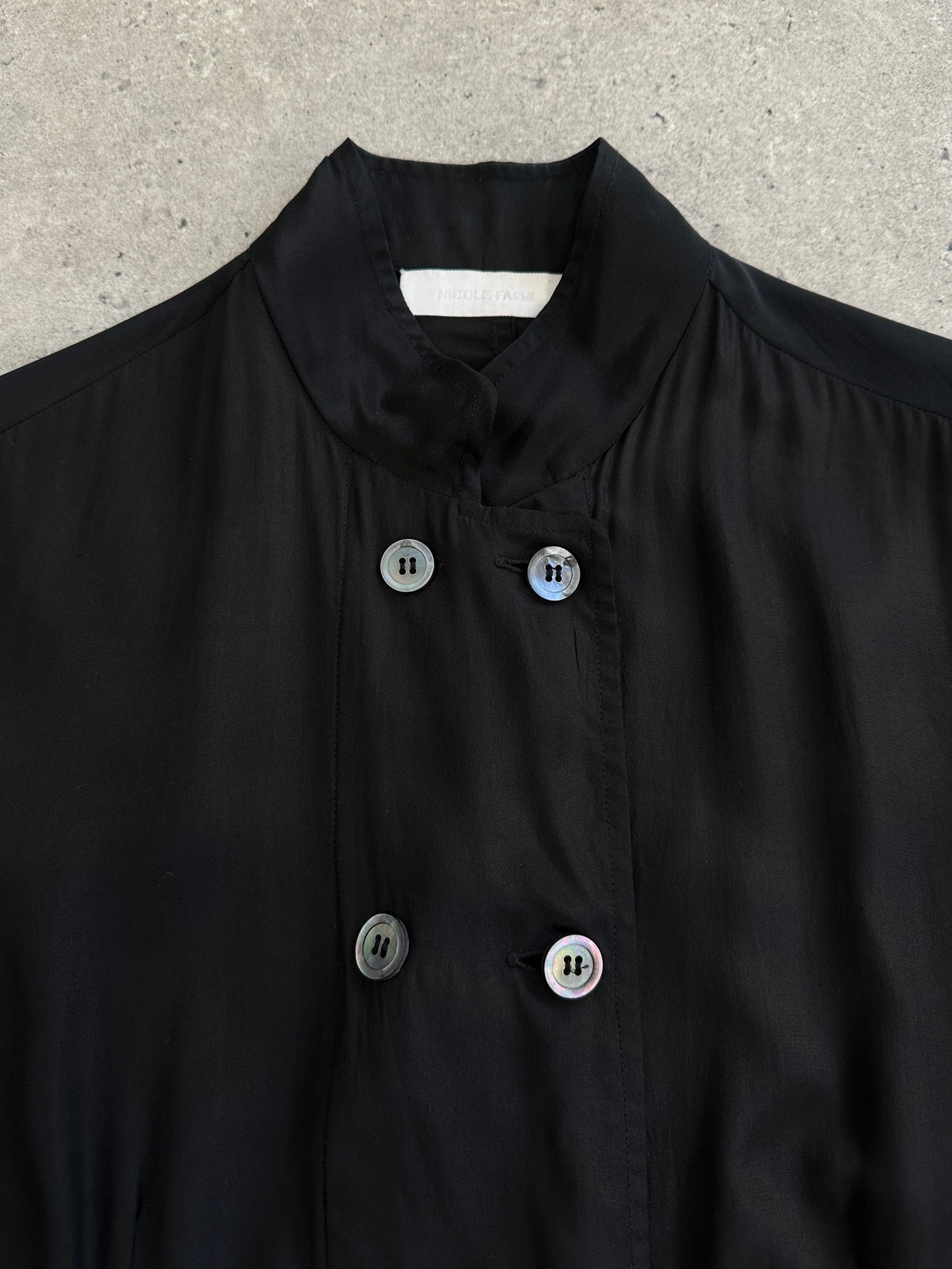 Nicole Farhi 2000s Pure Silk Double Breasted Shirt - S/M