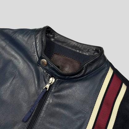 Prada Milano SS00 Runway Leather Racer Moto Jacket - S | Default Title, Multicoloured