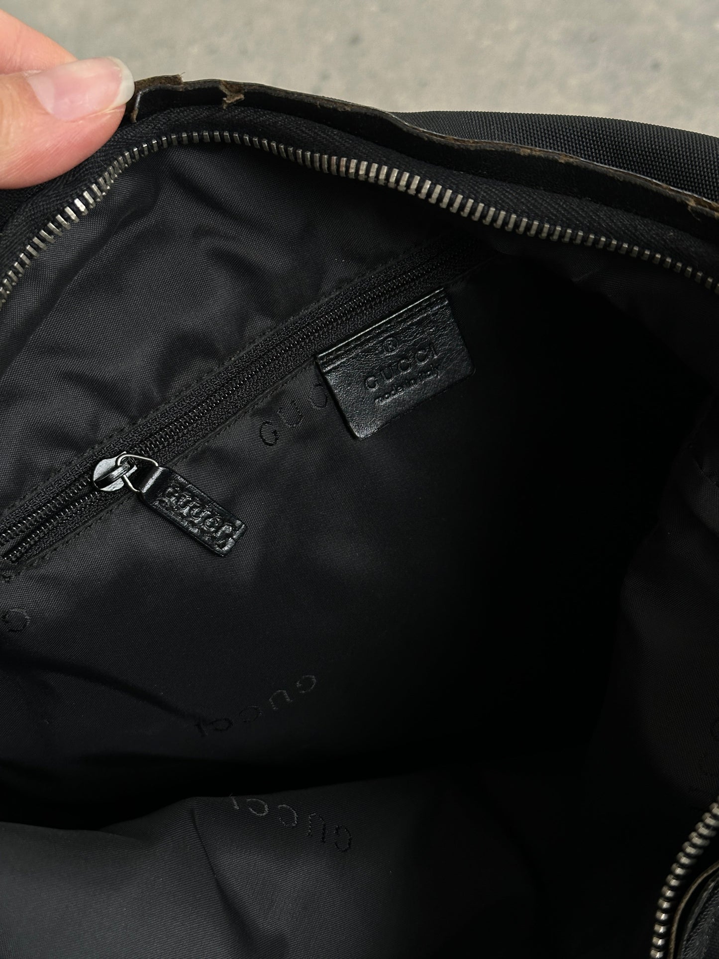 Gucci 1990s Tom Ford Canvas Leather Hobo Shoulder Bag