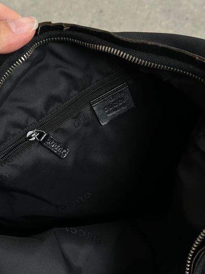 Gucci 1990s Tom Ford Canvas Leather Hobo Shoulder Bag