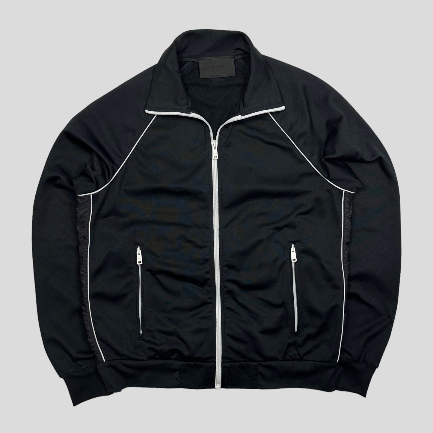 Prada Milano 2018 Nylon Panelled Rubber Logo Track Jacket - M