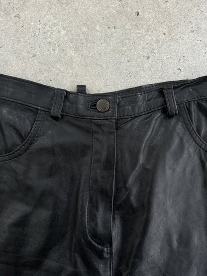 Vintage Leather High Waisted Mini Shorts - W27
