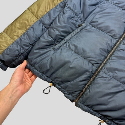 Prada Milano 2012 Leather Reversible Triangle Logo Nylon Puffer Jacket - L