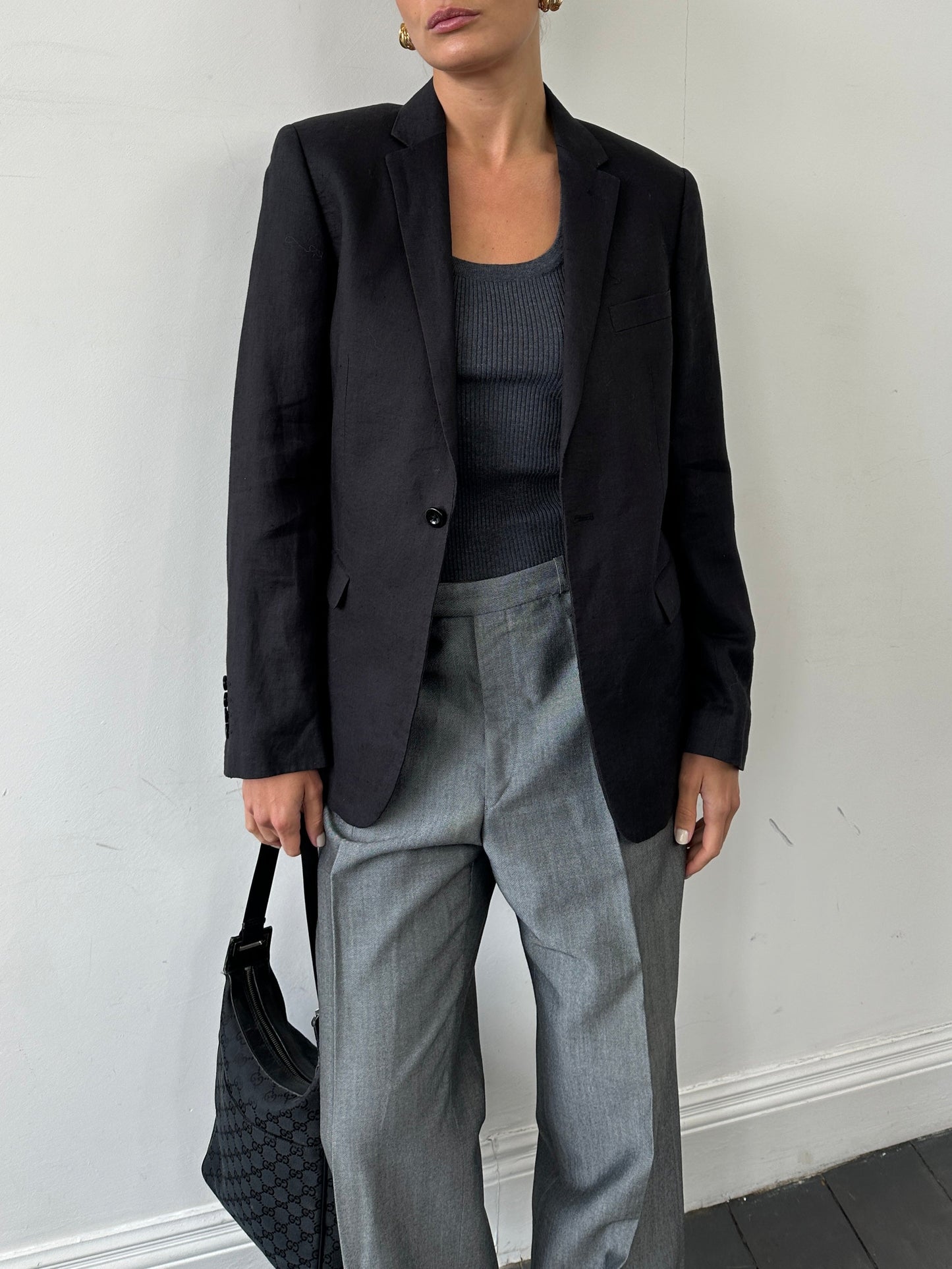 DKNY Pure Linen Slim Fit Single Breasted Blazer - 38R/S