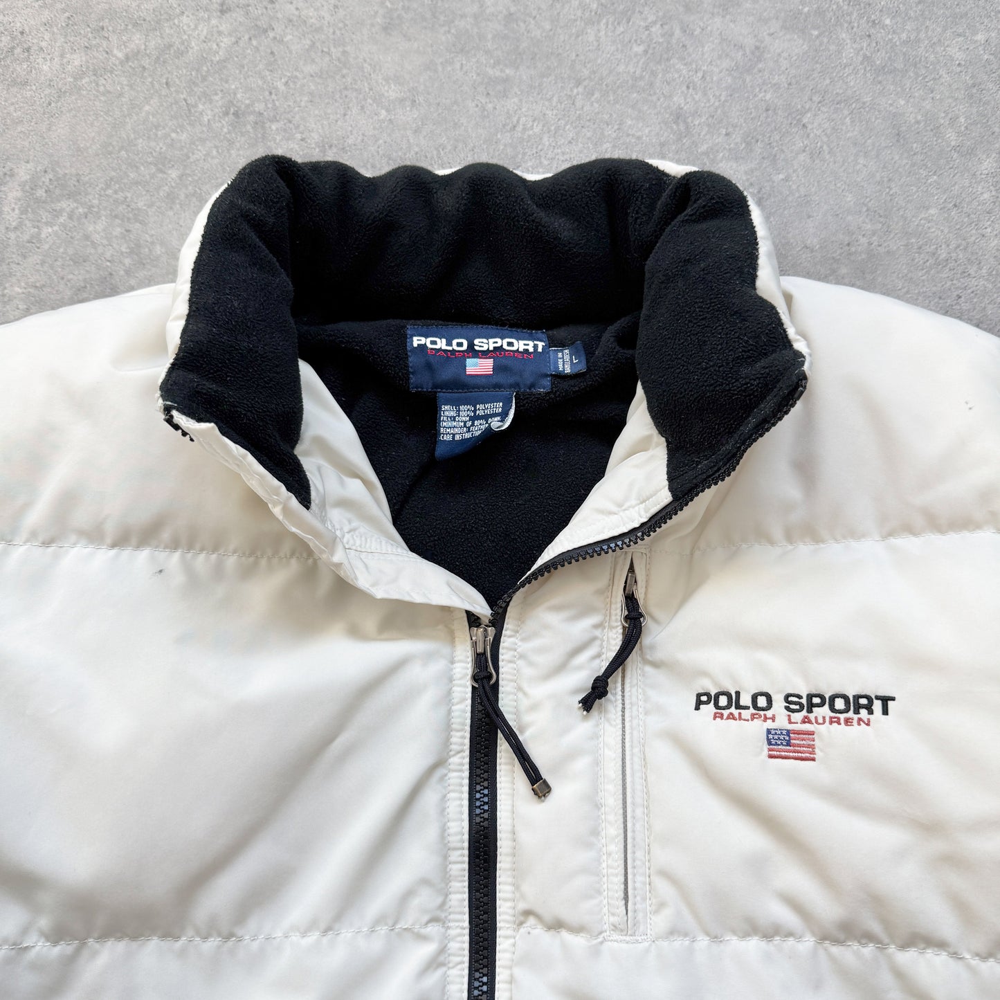 Polo Sport Ralph Lauren RARE 1990s technical fleece lined puffer jacket (L)