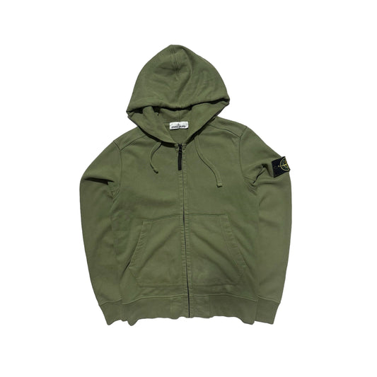 Stone Island Zip Up Thick Cotton Hoodie