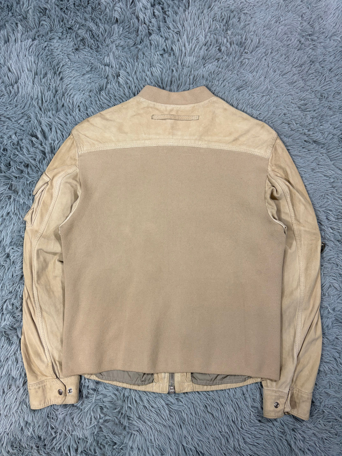 Prada Sport 00’s Suede Leather D-ring Cargo Biker Jacket - M | O/S, Beige