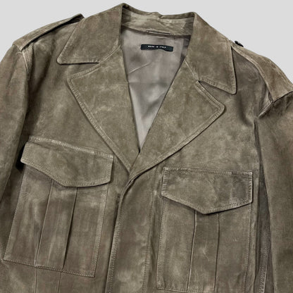 Gucci by Tom Ford FW03 Suede Leather Western Military Jacket - IT54 (L) | Default Title, Multicoloured