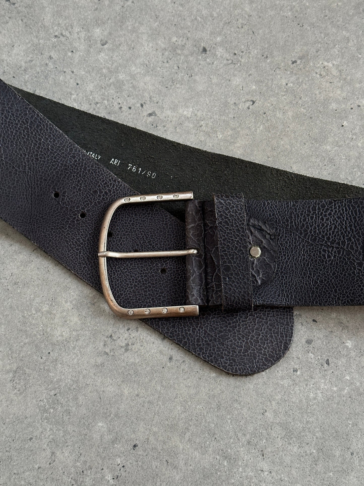 Italian Vintage 1990s Chunky Leather Belt - W33-37