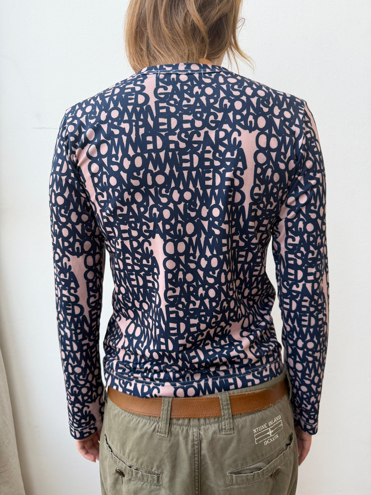 Comme Des Garçon X baanai SS19 All-Over Print Long Sleeve | Small, Pink, Black