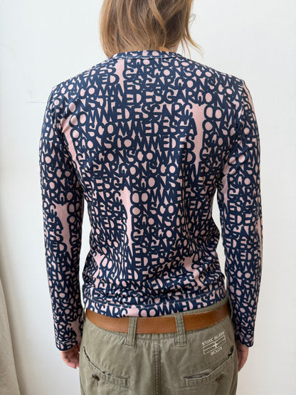 Comme Des Garçon X baanai SS19 All-Over Print Long Sleeve | Small, Pink, Black
