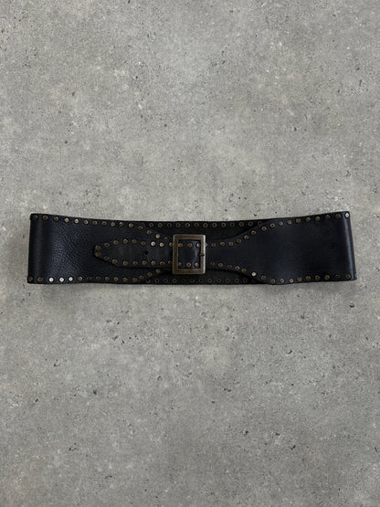 Vintage 1980s Chunky Studded Leather Belt - W32-34