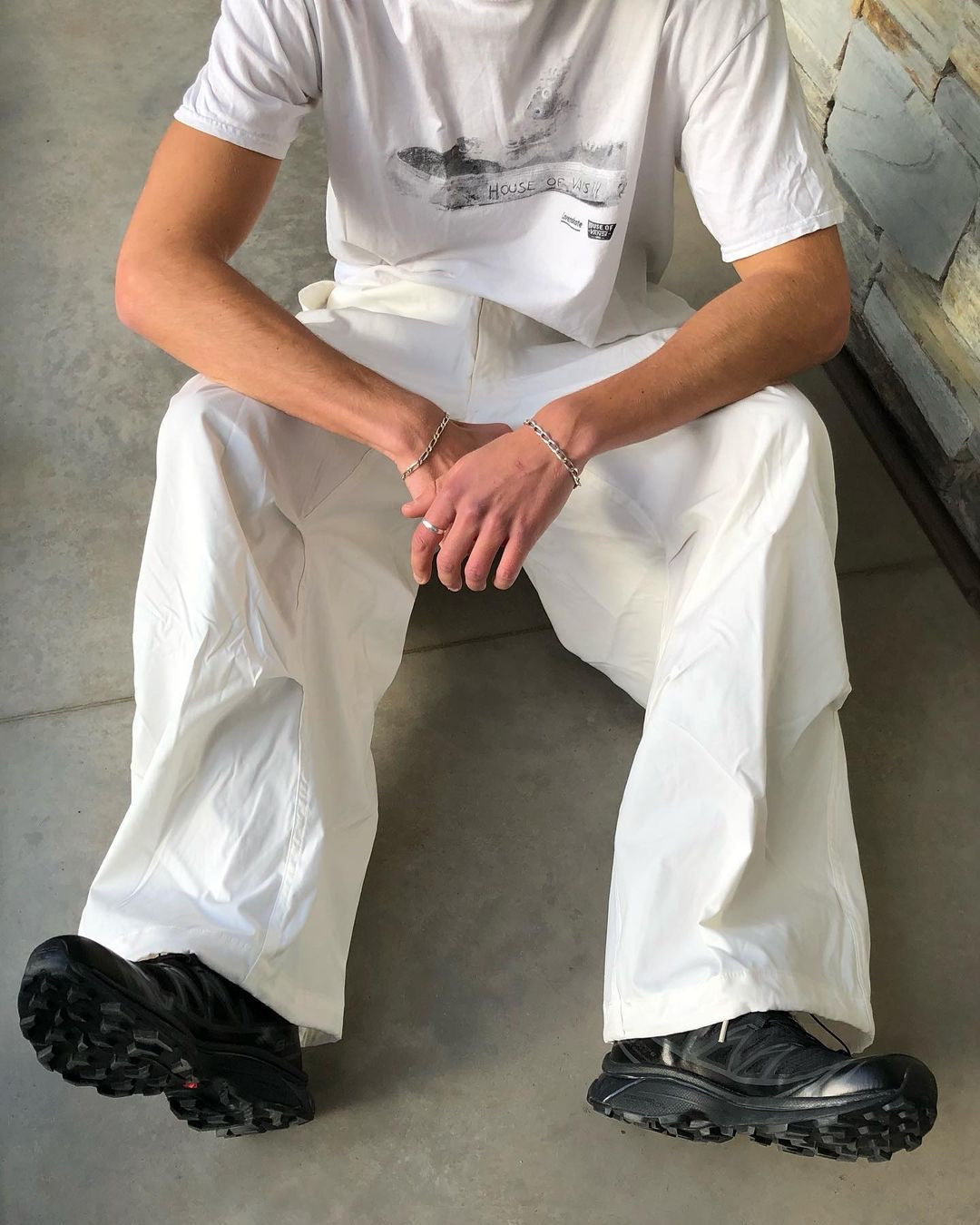 1990S VINTAGE MILITARY OVERPANTS - WHITE