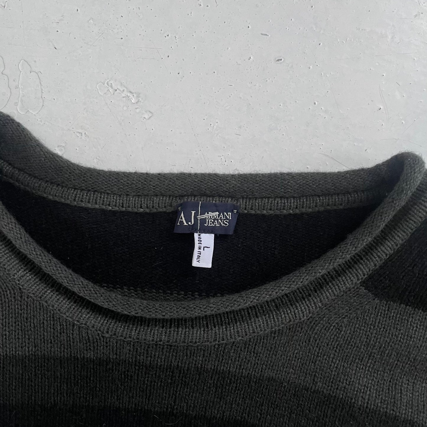 2000s armani jeans striped knit | Striped, Black