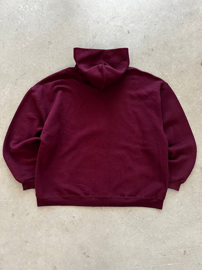 1990’s Russell Athletic Blank Zip Hoodie - XL | X-Large, Red