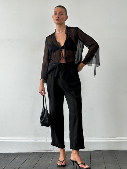 Christian Dior Monsieur Wool Straight Leg Tailored Trousers - W36